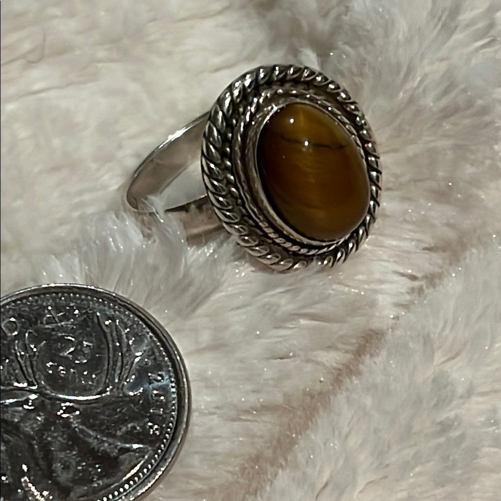 Silver Ring with Tiger's Eye Stone